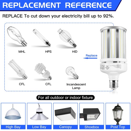 LED Corn Light Bulbs 100W 6000K Commercial Warehouse High Bay Retrofit Lighting - Picture 8 of 12