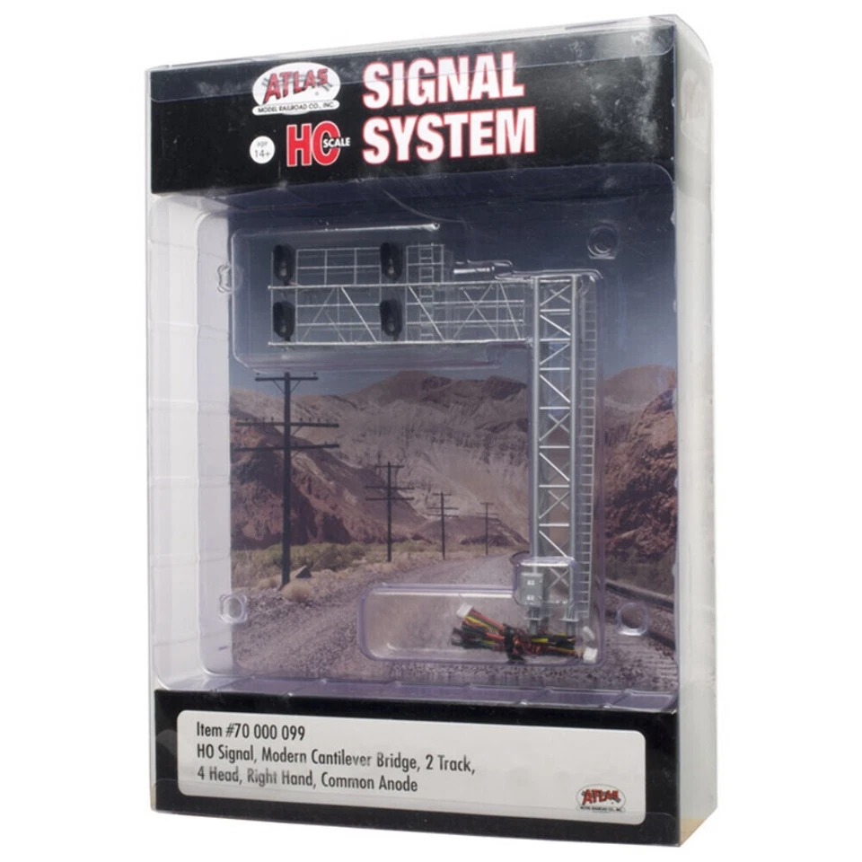Atlas 70000099 HO Scale Signal Modern Cantilever Bridge 2 Track & 4 Head-Right - Image 2 of 2