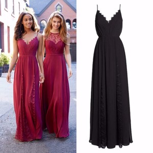 black chiffon bridesmaid dress