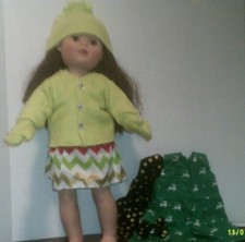 18"Doll Clothes made to fit A Girl My Life etc- Lot 0f 7-Dresses,Bows Coat Z07