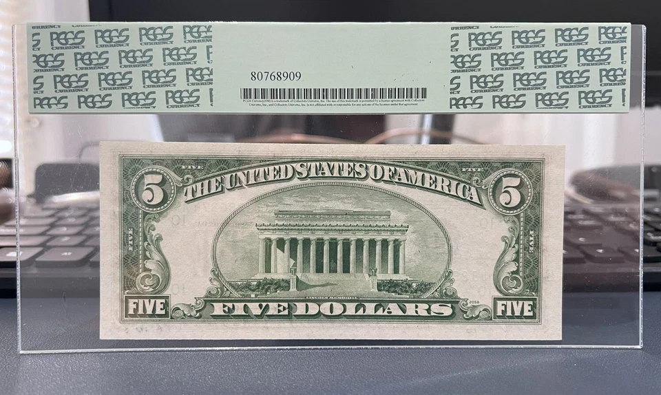 1950 $5 Federal Reserve Note PCGS 66 PPQ Courtesy Autograph (EJ) - Image 2 of 3