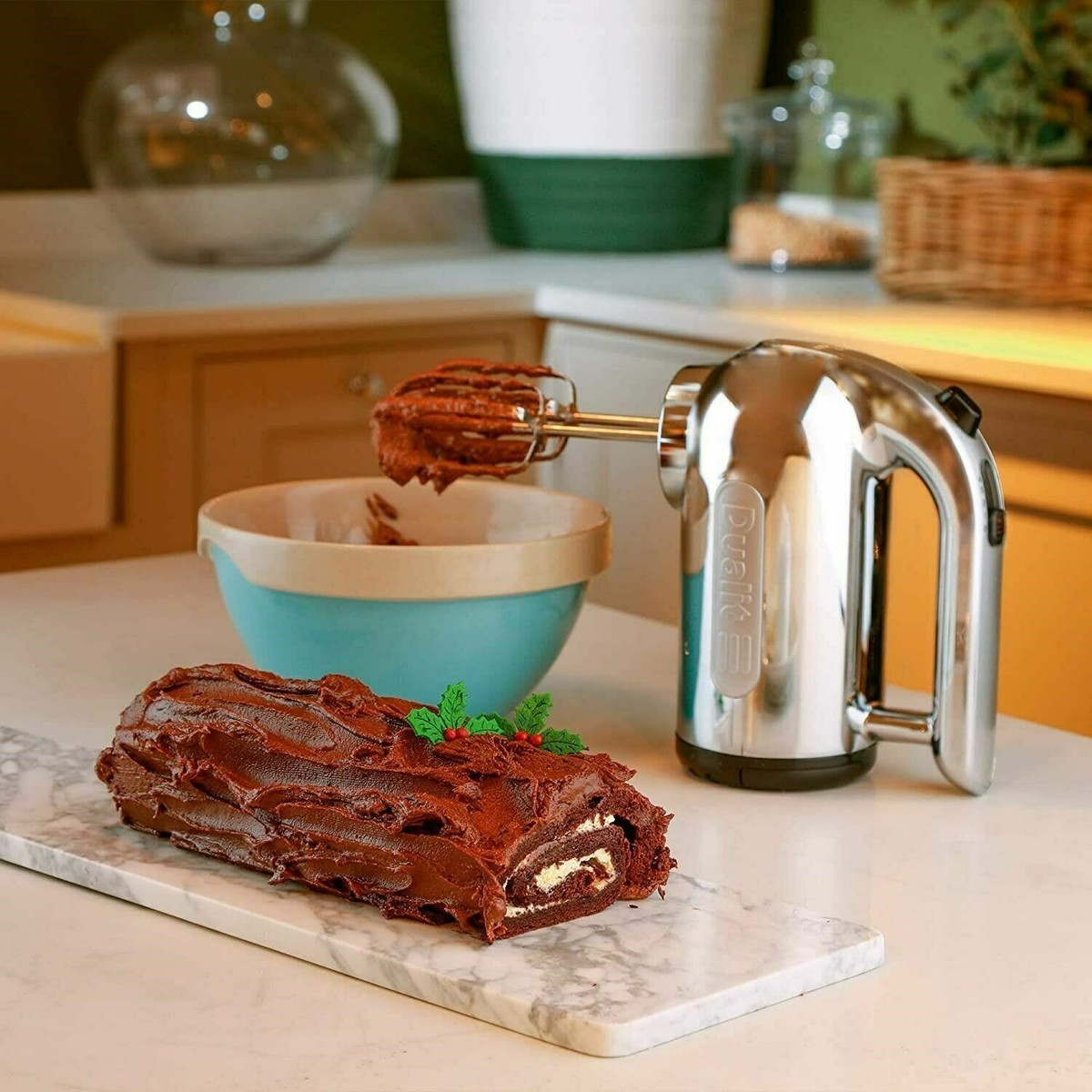 Dualit Kitchen Hand Mixer Speed Polished Chrome 400W Whisk Beaters Dough  Hooks