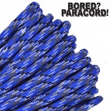 Blue Camo - 550 Paracord Rope 7 strand Parachute Cord 10 25 50 100 ft