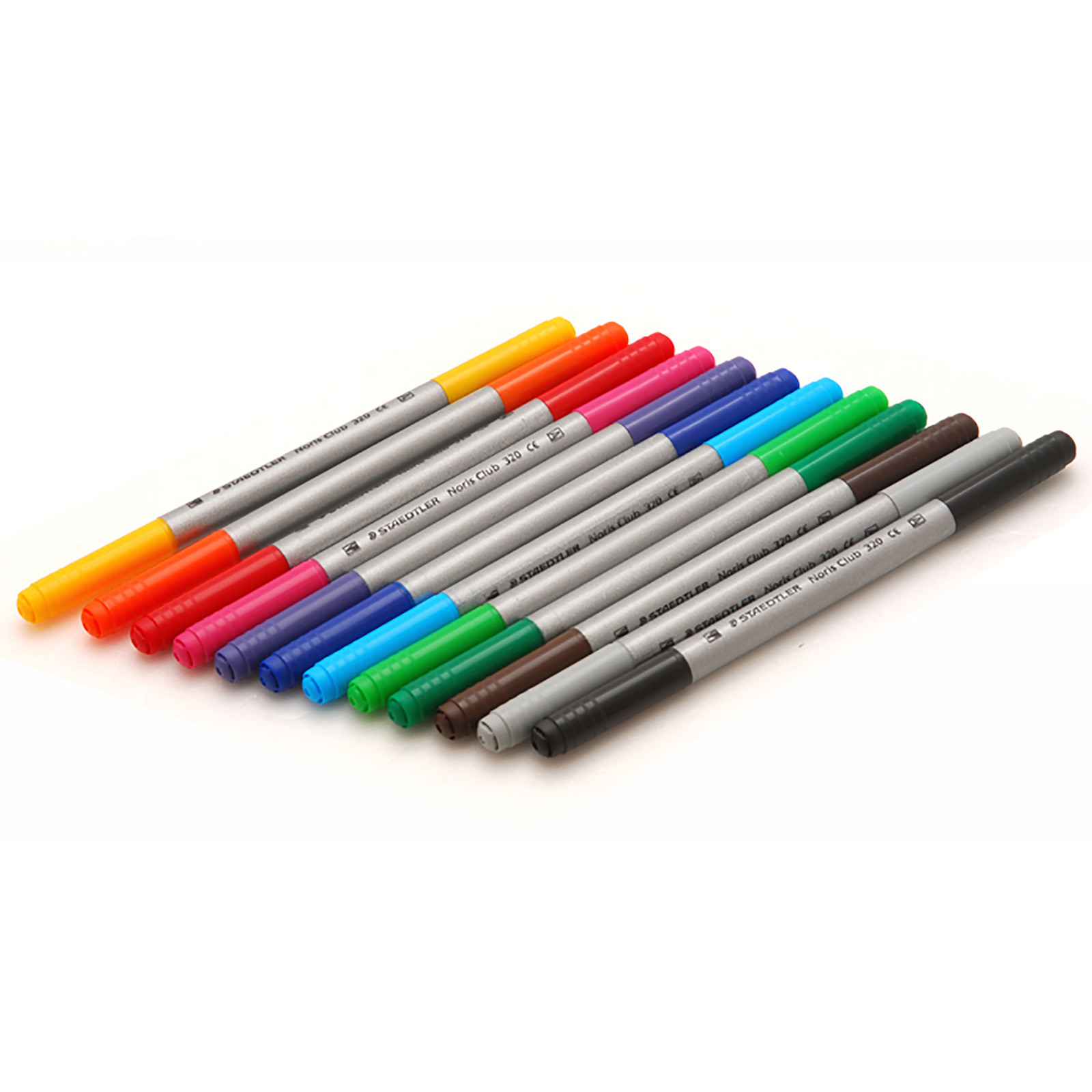 STAEDTLER 12 Colouring Coloured Drawing Art Pens Noris Club&reg; Felt Tip Marker Set
