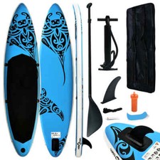 Inflatable Stand Up Paddleboard Set 126"x29.9"x5.9" Blue vidaXL