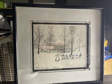 P. Buckley Moss , Original Blk Ink Barn House 1982.