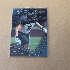 2022 Panini Select - GEORGE KARLAFTIS RC #123 - Chrome Rookie Card - PURDUE A-55. rookie card picture