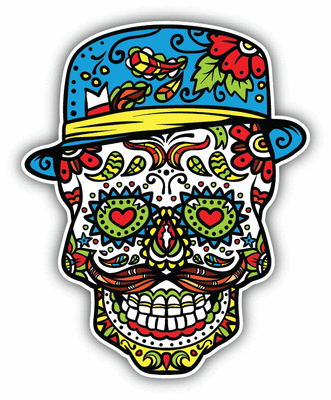 Dia De Los Muertos Sugar Skulls\" Sticker For Sale By B1Alessandrath