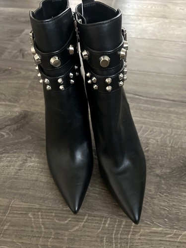 Michael Kors Mujer Amal Astor Tacones Negros Tacones de Vestir Botas con Cremallera Exhibición Zapatos - Imagen 19 de 41