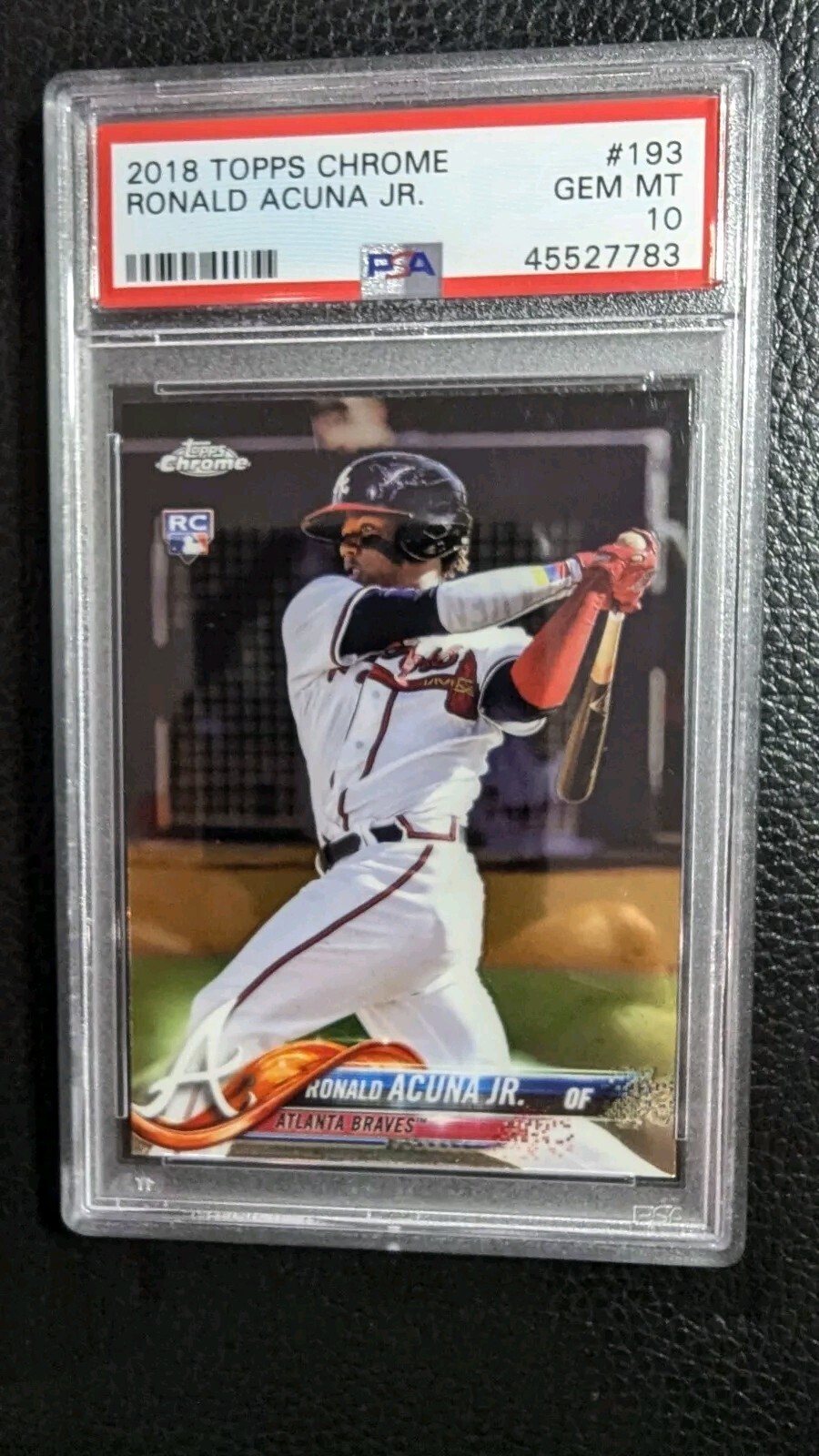 2018 TOPPS CHROME #193 RONALD ACUNA JR ROOKIE CARD RC ATLANTA BRAVES ...