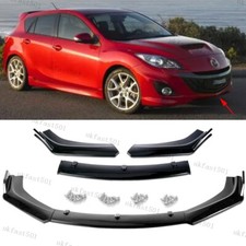 3pcs Gloss Black For Mazda 3 5 6 CX-3 Front Bumper Lip Splitter Spoiler Body Kit