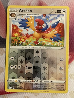 Pokémon TCG Archen Sword & Shield - Silver Tempest 146/195 Reverse Holo Uncommon