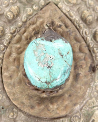 Antique Tibetan Chatelaine Belt Hanger Sword Hanger Turquoise Tibet Nepal Old - Picture 5 of 22