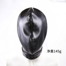 BDSM Bondage PU Leather Sensory Deprivation Head Hood Mask for Couples Headgear