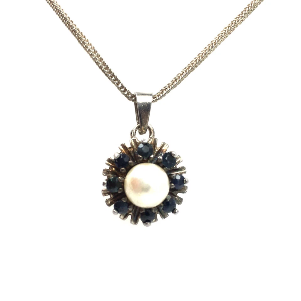Collana 44 cm in argento 925 con ciondolo topazio blu perla a forma di S cate... - Immagine 2 di 4