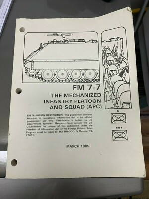 The Mechanized Infantry Platoon And Squad (APC) FM 7-7 March 1985 Book 