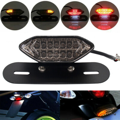 16 LED Motorcycle Quad ATV Turn Signal Brake License Plate Integrated Tail Light