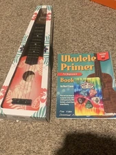 Vintage Ron Jon Surf Shop Ukulele Hawaiian  w guitar picks & lesson book in box