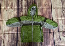 Columbia Sportswear Kid's Long Sleeve Full Zip Green  Gray Lined Jacket 4/5