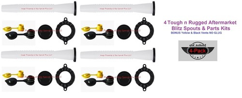 4er-Pack BLITZ Benzinkanister AUSLÄUFE & TEILE-KITS kostenlose Entlüftungsöffnungen robust und robust - Bild 1 von 11