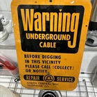 VINTAGE METAL SIGN SOUTH CENTRAL BELL TELEPHONE CO. WARNING UNDERGROUND CABLE