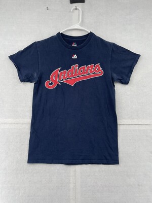 Cleveland Indians Andrew Miller #24 Shirt Adult Small Navy Blue Majestic MLB Men