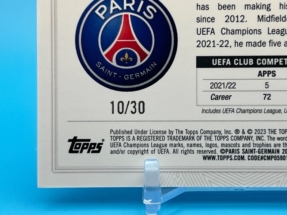 Marco Verratti /30 2022-23 Topps UEFA Club Competitions 1st Edition Purple Foil - Image 3 of 4