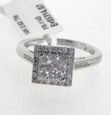 14k White Gold 1/2ct Diamond Bridal Wedding Engagement Ring
