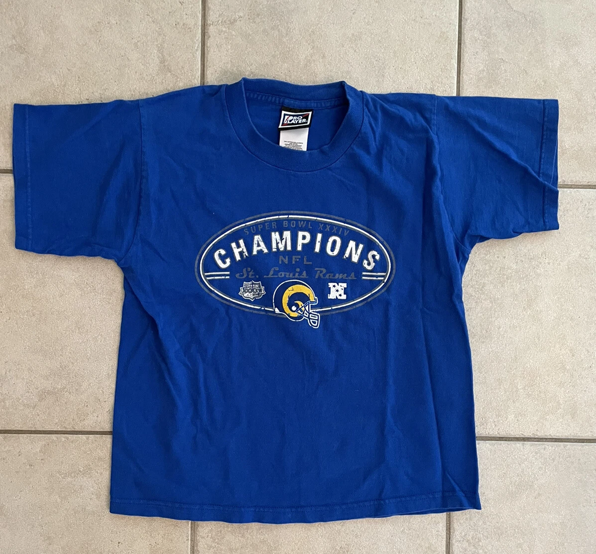 VTG - St. Louis Rams Super Bowl XXXIV Champion SS Shirt Pro Player - Youth  10/12