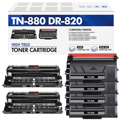TN-880 DR820 Toner Drum for Brother HL-L6200DWT HL-L6250DW HL-L6400DWT Lot
