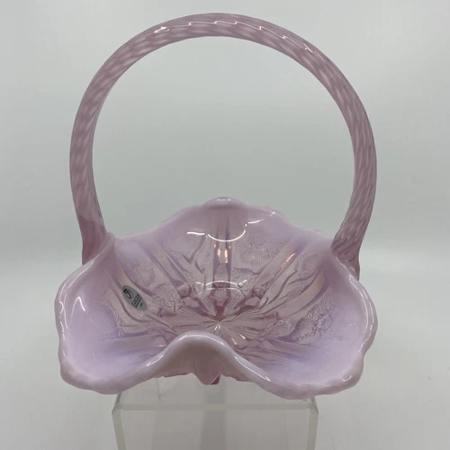 Fenton 2004 Rosemilk Basket 6838 NZ Handmade In The USA!