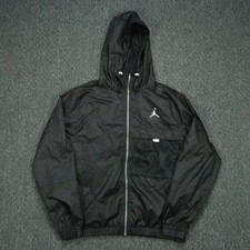 Nike Jacket Mens Medium Black Jumpman Jordan Statement Hooded Windbreaker