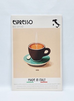 Stretched Canvas Wall Decoration Espresso Coffee Italy Cafe Decor 16x24