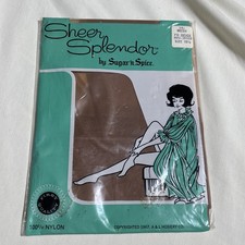 Vtg Sheer Splender By Sugar N Spice Nylons 1967 Panty Hose Beige 10 1/2