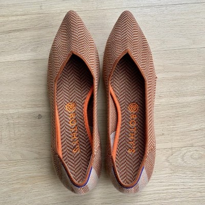 Rothy's The Point flat in Merino Camel Herringbone size 9.5