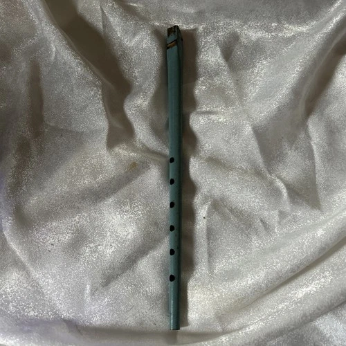 Vintage blue Color Long Whistle Tin Toy Whistling Toy estate sale 