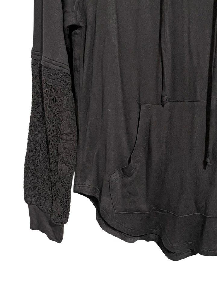 Suéter Pullover Ligero Rewind Con Capucha Para Mujer Talla XS Negro Encaje Nuevo con Etiquetas Foto 4 de 4