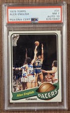 1979 Topps #31 Alex English Indiana Pacers Basketball Card PSA 7/DNA 10 Auto RC