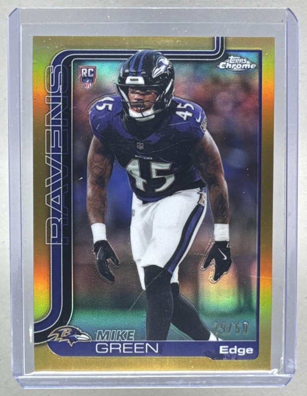 Mike Green 2025 Topps Chrome #376 Gold Refractor Rookie RC /50
