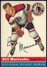 1954-55 TOPPS CHICAGO BLACK HAWKS BILL MOSIENKO LAST CARD #54 “GRADE