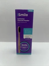 Brand New iSmile Activated Charcoal Powder with Coconut Oil & Bamboo Toothbrush