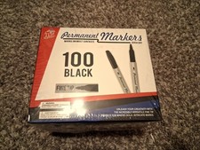 100 Business Grade Permanent Black Markers, permanent black markers