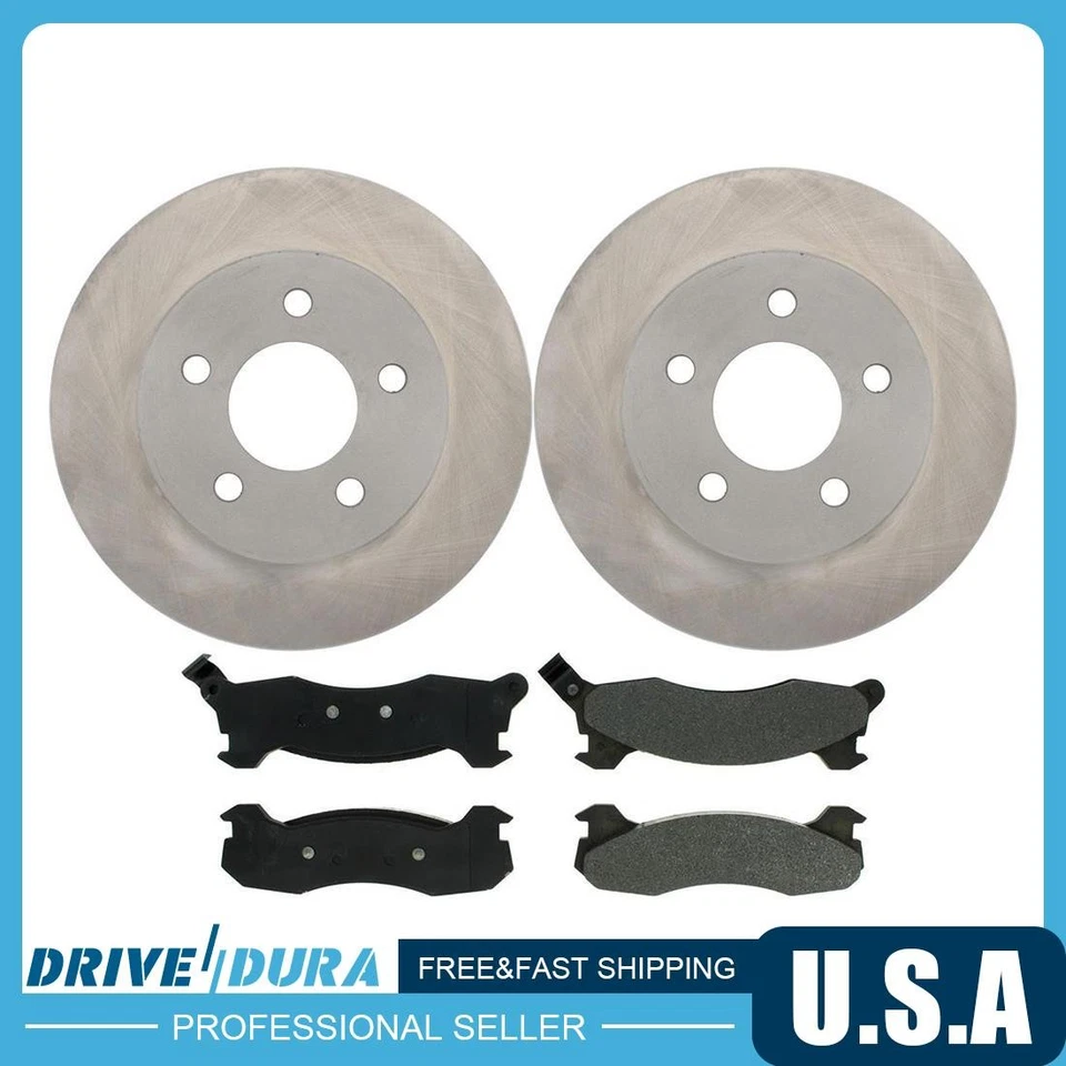 Rear Disc Brake Rotors and Brake Pads Kit for Ford Mustang Lincoln Continental - Image 2 of 4