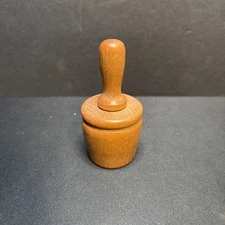 Vintage Wood Butter Press Stamp Floral Berry 3.5" Tall