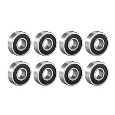 8Pcs 6000-2RS Ball Bearings Double Rubber Sealed Single Row Radial