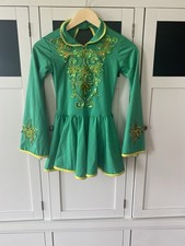 Green Yellow Irish Dance Costume w Sequin Decals