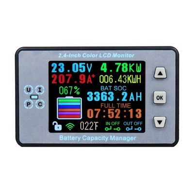 Wireless Battery Monitor DC 120V 300A VOLT AMP AH SOC Remaining Capacity Power