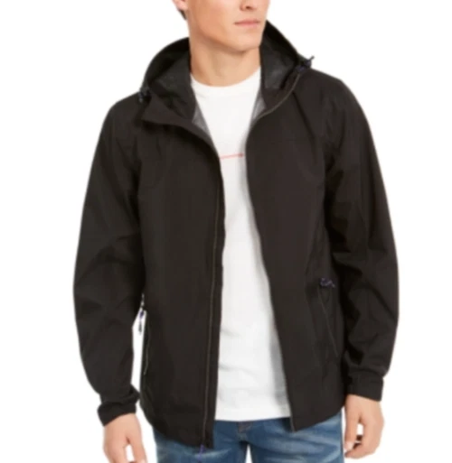 Hawke & Co. Men's All-Season Lightweight Stretch Hooded Rain Jacket - Black S