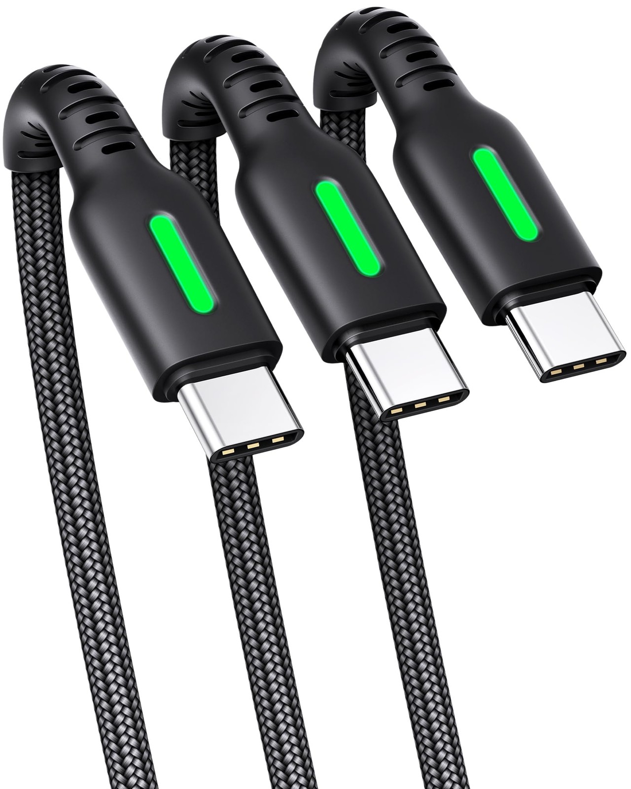 INIU USB C Charger Cable, [3 Pack, 2+2+0.5m] A to C 3 Packs, Black