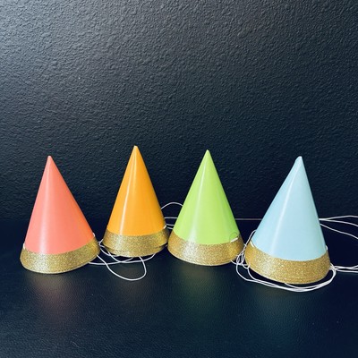 50 Pcs Party Hats Birthday Party GOLD Sparkle Metallic Cone LOT SET NEW